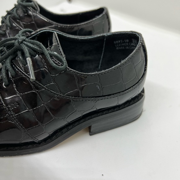 Toddler kids vintage dress shoes alligator black Miami vice polished laces - Picture 5 of 10